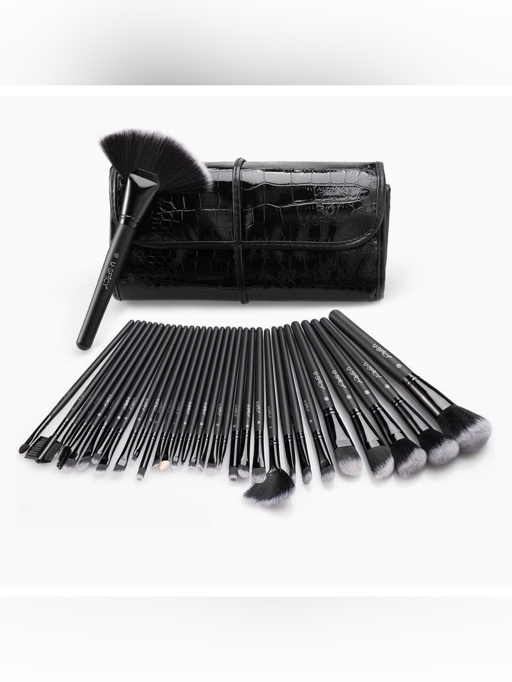 32 Piece Makeup Brush Set with Black Cosmetic Bag